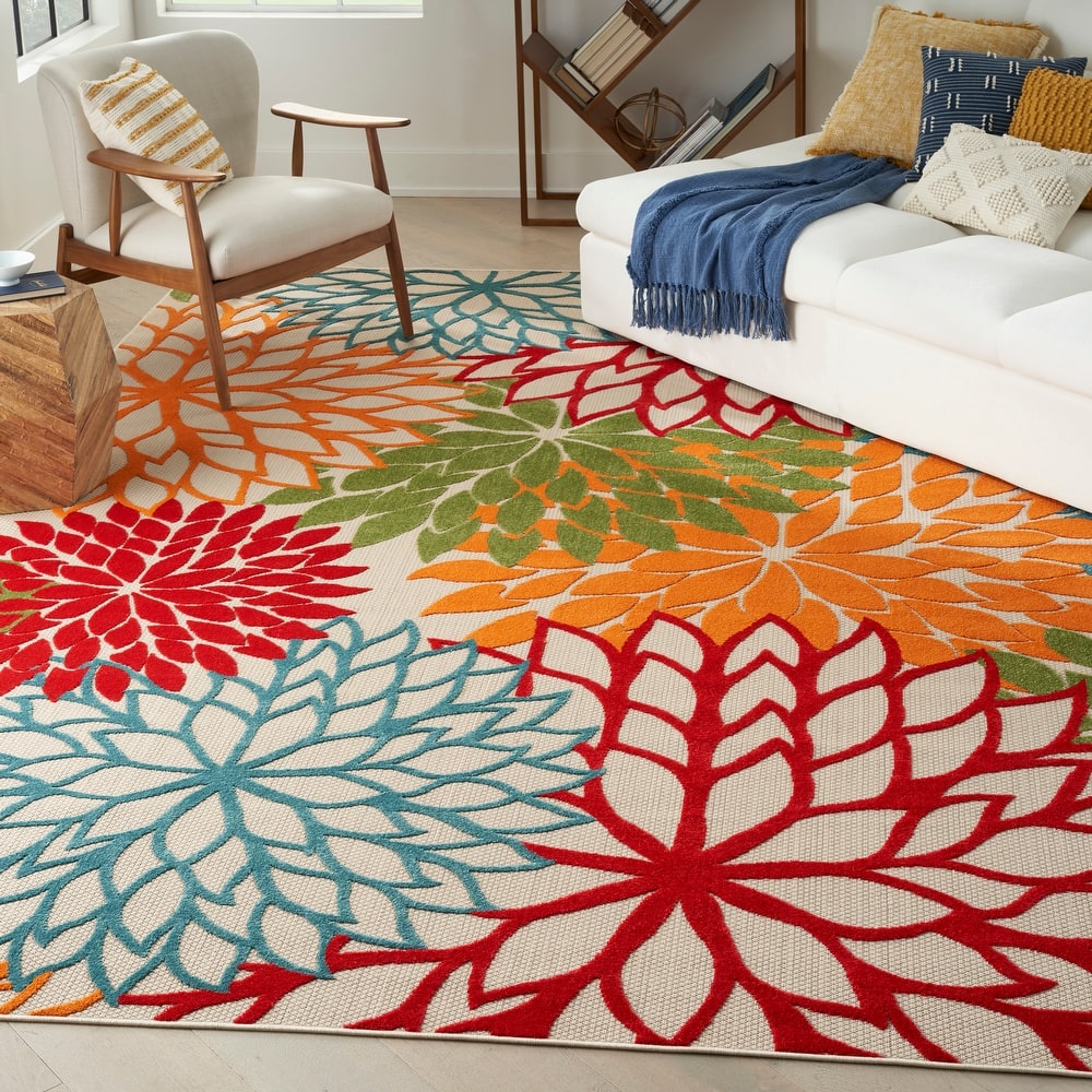 Nourison Aloha Floral Modern, Indoor/Outdoor Area Rug