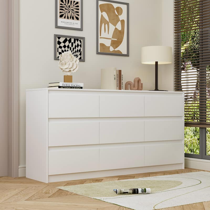 9 Drawer Dresser White Dresser Chest Drawer Storage Organizer Cabinet