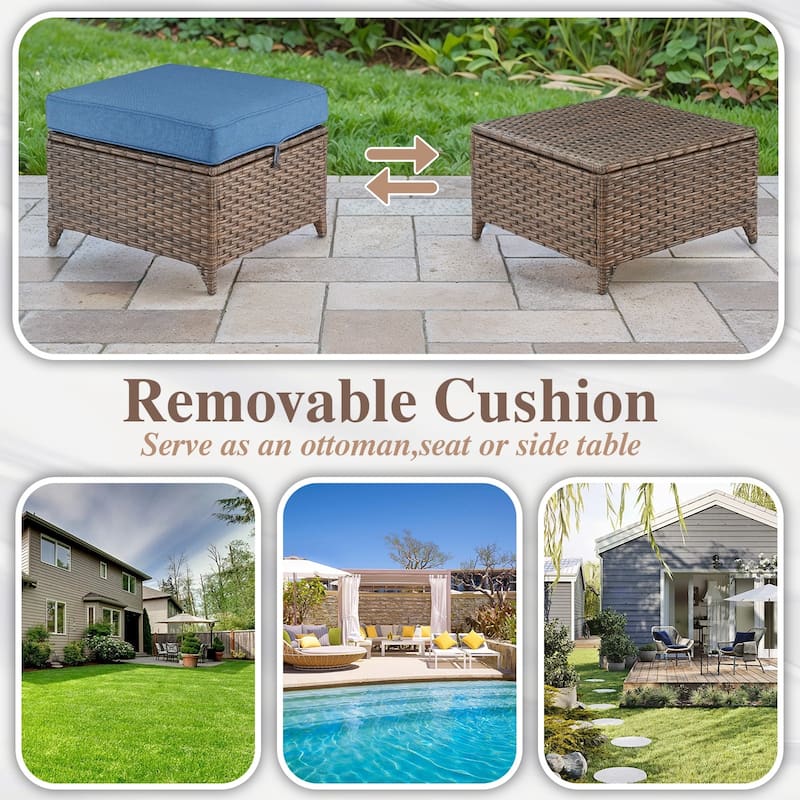 4 Pieces Patio Bistro Set - Brown