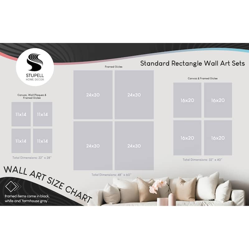 Stupell Cocktails over Muted Landscapes Canvas Wall Art Design By Matthew Piotrowicz (Set of 4)