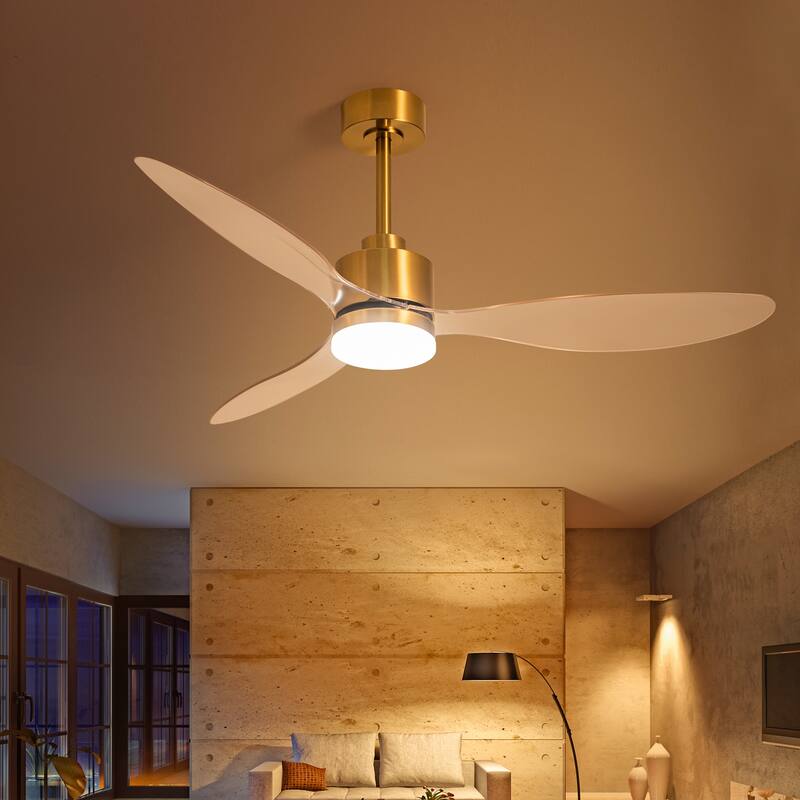 52 Inch LED Ceiling Fan with Lights Remote(3-Blade)