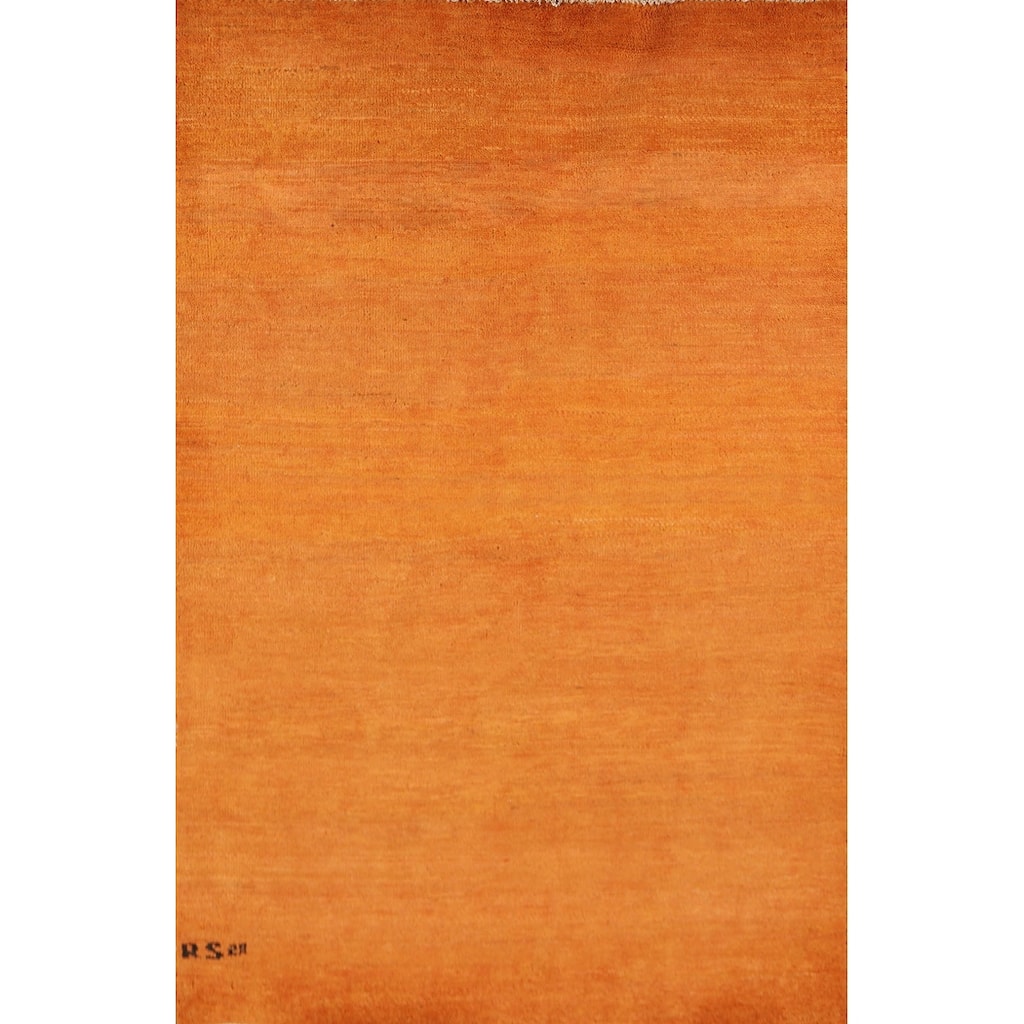 Modern Gabbeh Oriental Rug Handmade Accent Wool Carpet - 3'4"x 4'10"