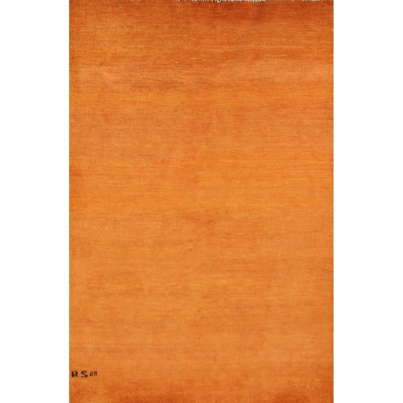 Modern Gabbeh Oriental Rug Handmade Accent Wool Carpet - 3'4"x 4'10"