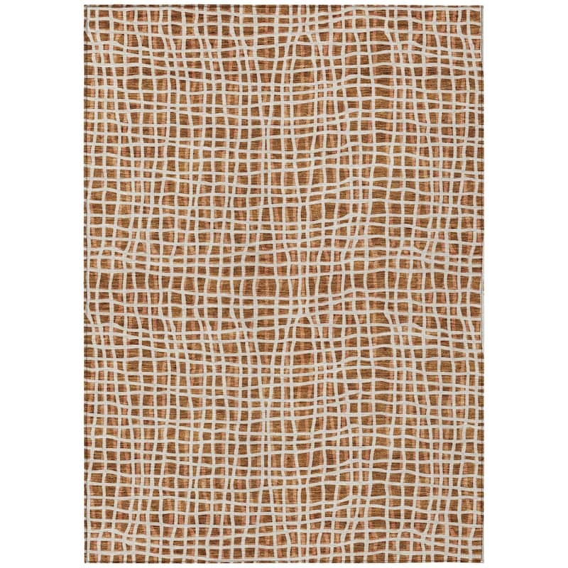 HomeRoots Striped Transitional Rectangle Outdoor Rug - 10' X 14'