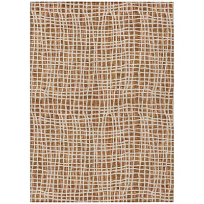 HomeRoots Striped Transitional Rectangle Outdoor Rug