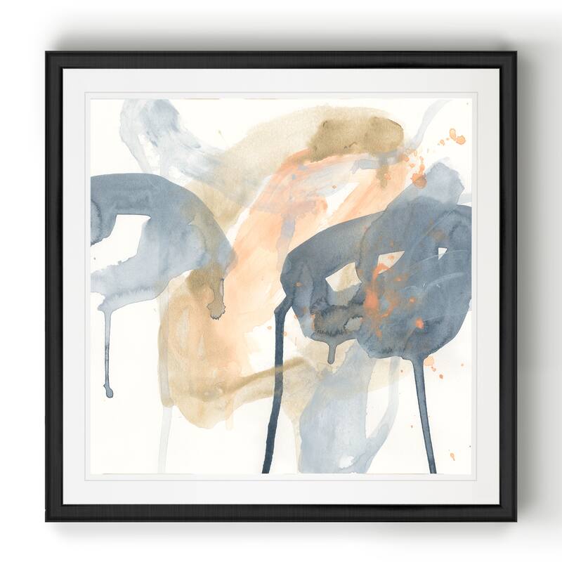 Liquid Blueprint VIII -Black Framed Print - 22 X 22 Black