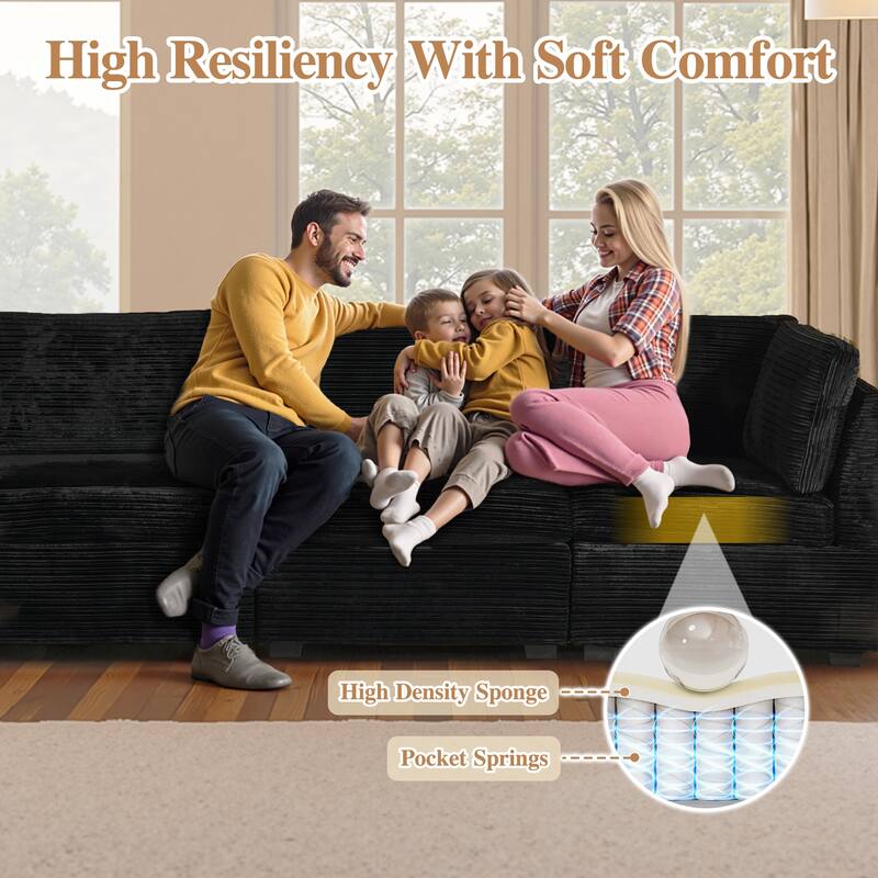 OVIOS Long Plush Deep Seat Indoor Sofa