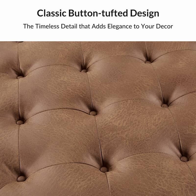 Geoffrev Transitional Lift Top Storage Button-Tufted Cocktail Ottoman by HULALA HOME