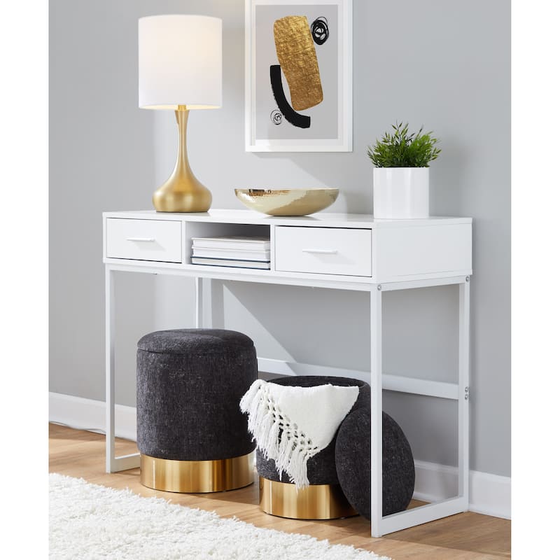 Silver Orchid Corday Contemporary Nesting Ottoman Set