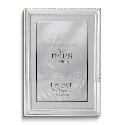 Curata Polished Silver-Plated 5x7 Frame - Bead Border Design