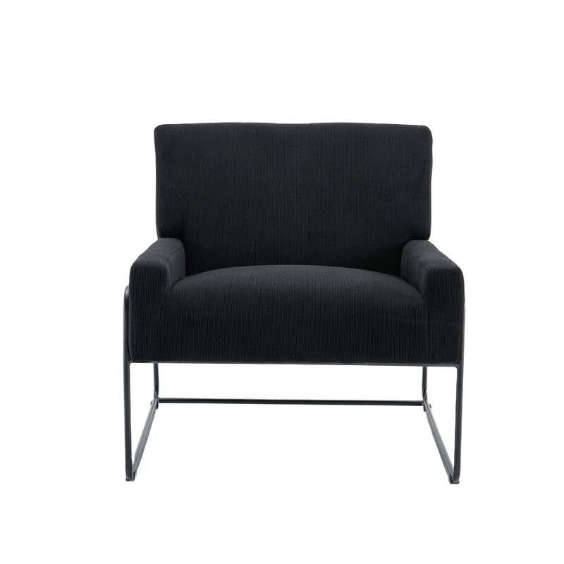 Modern Industrial Slant Armchair with Metal Frame,Premium High Density Soft Single chair for Living Room Bedroom