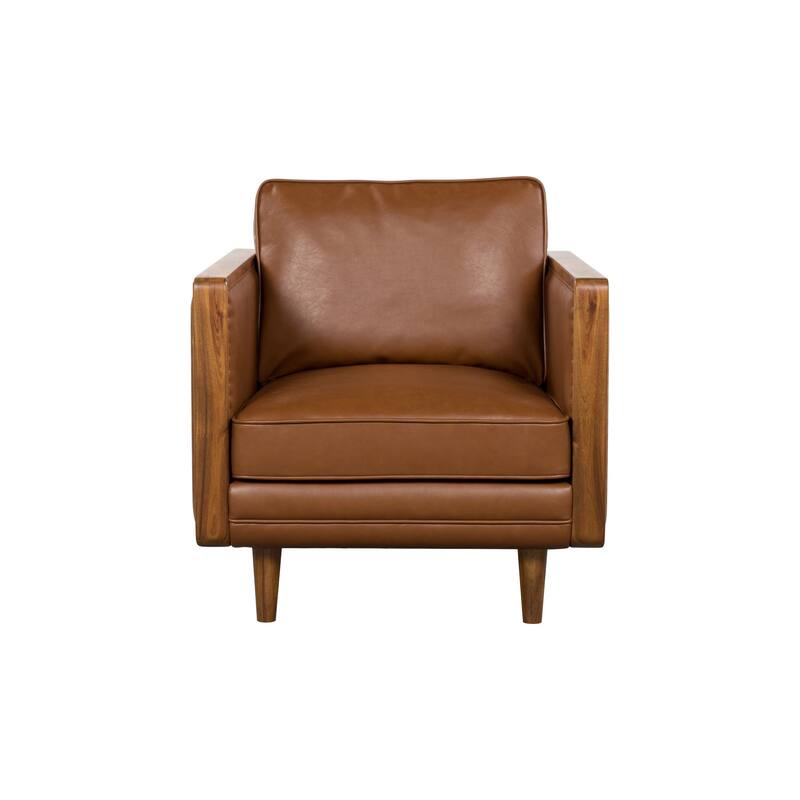 Siva Leather Club Chair, Vegan Nut