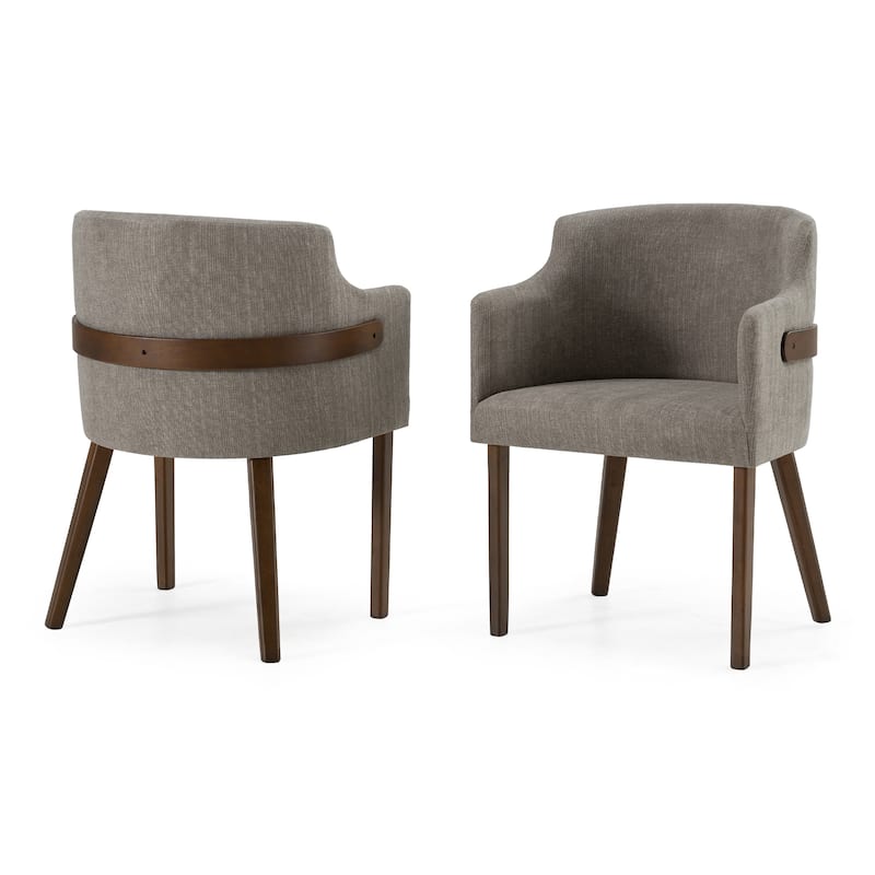 Modrest Jordan Modern Grey & Walnut Dining Chair (Set of 2)