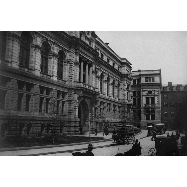 Third Suffolk County Court House Black and White Gallery Wrapped Canvas