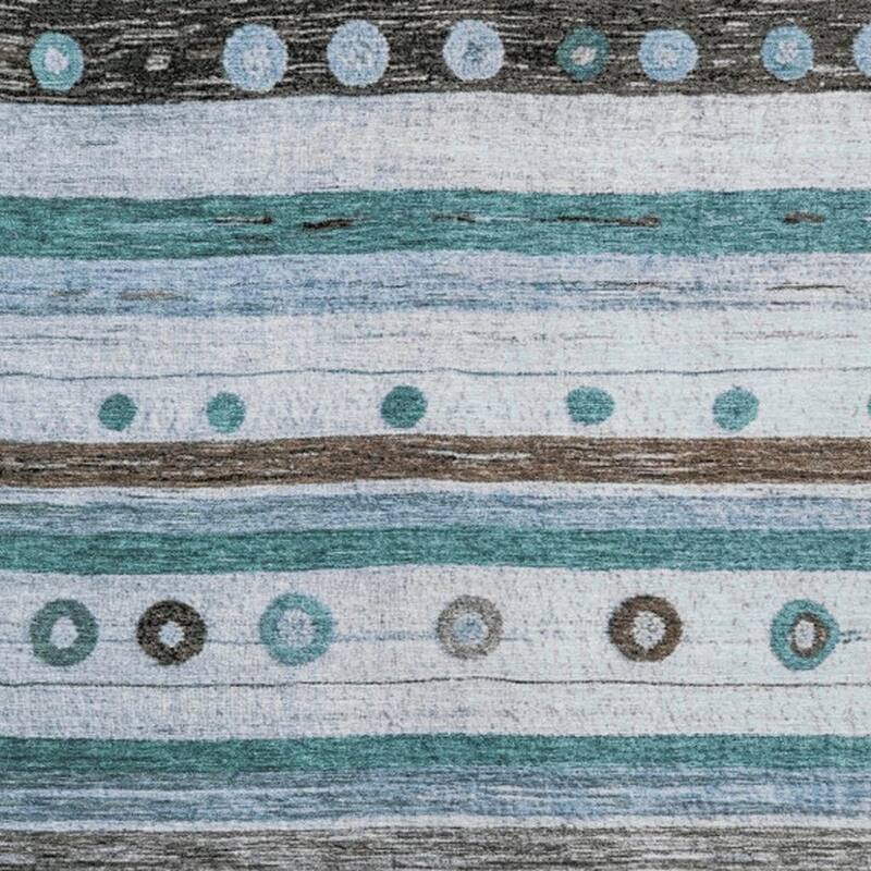 HomeRoots Striped Transitional Rectangle Outdoor Rug