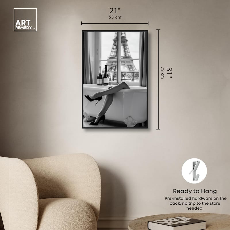 Bathtub Sit Back Glam Canvas by Art Remedy