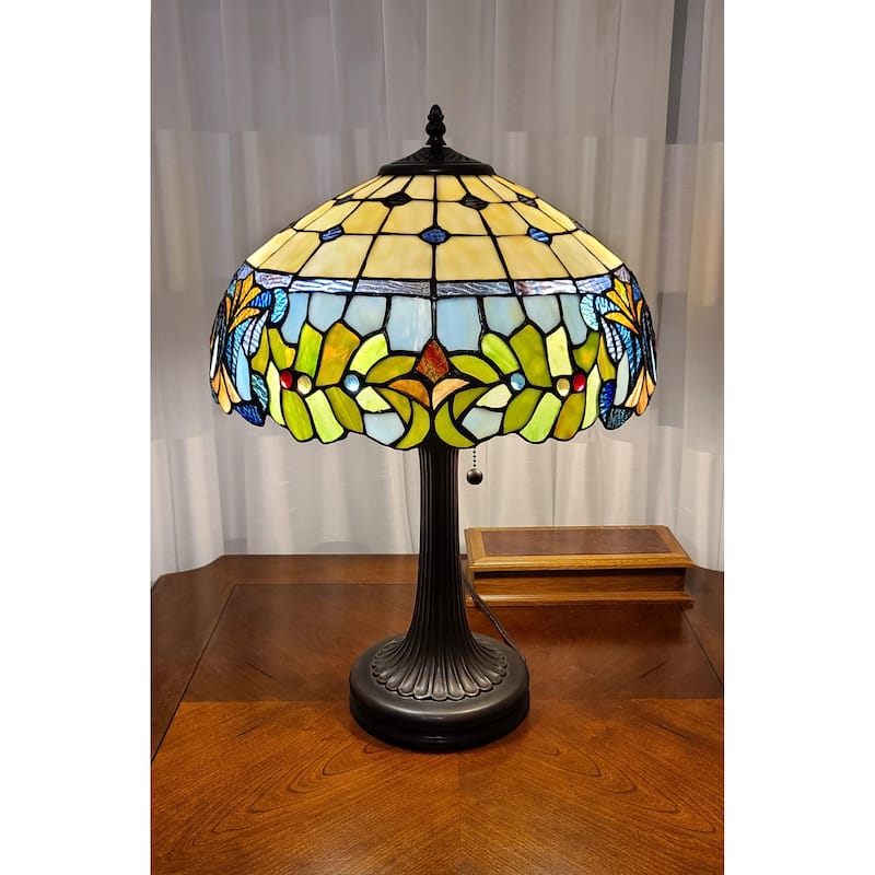 Amora Lighting Tiffany Style Multi-Color Table Lamp 23 Inches Tall