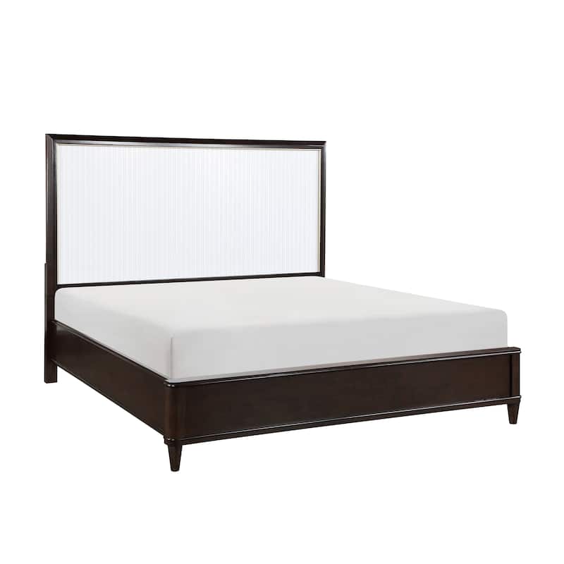White and Cherry Finish Bed 1pc Modern Look