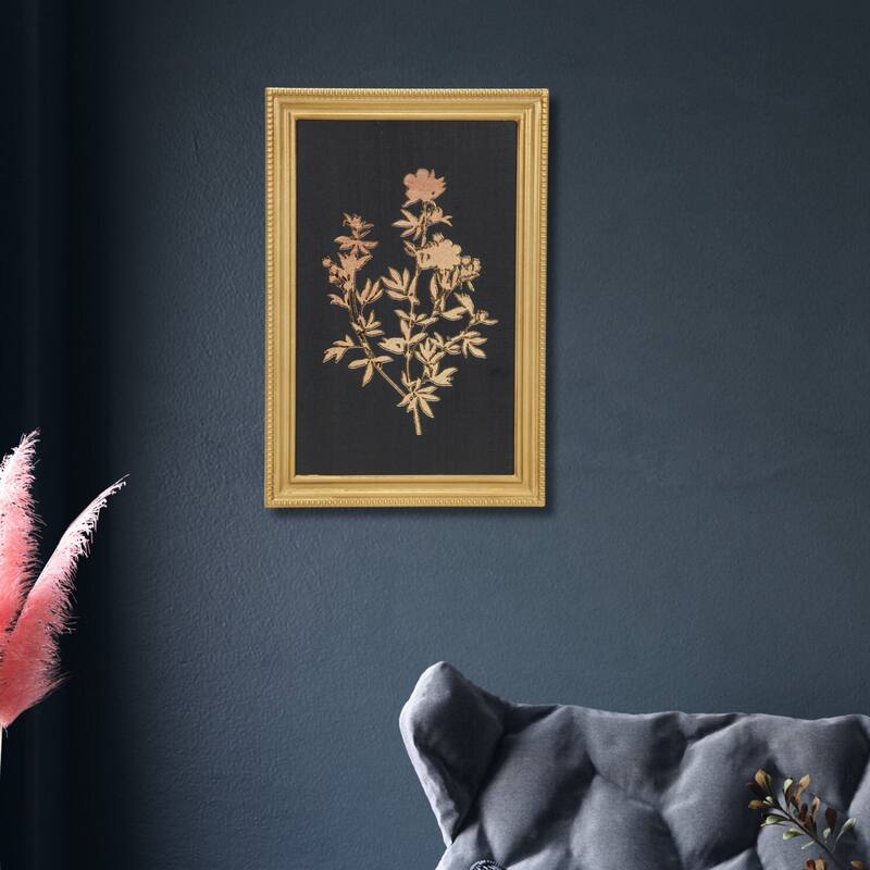 Franziska Gold Framed Garden Flower Decor - Gold