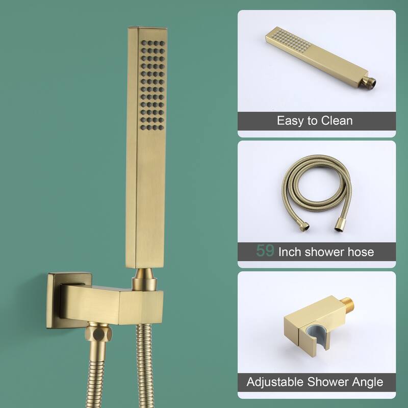 2.5 GPM 12 in. Ceiling Mount Dual Shower Heads with Pressure Balance Valve