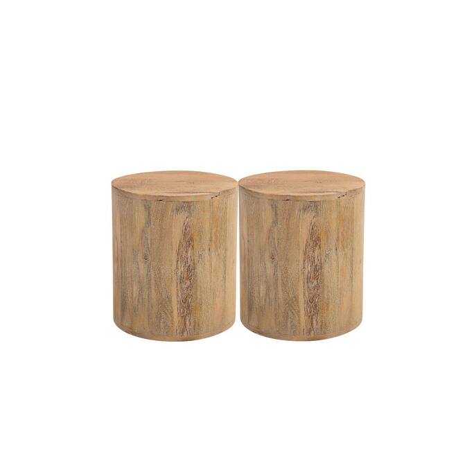 HomeRoots 18" Natural Solid Wood Round End Table - 16' X '18' X '16