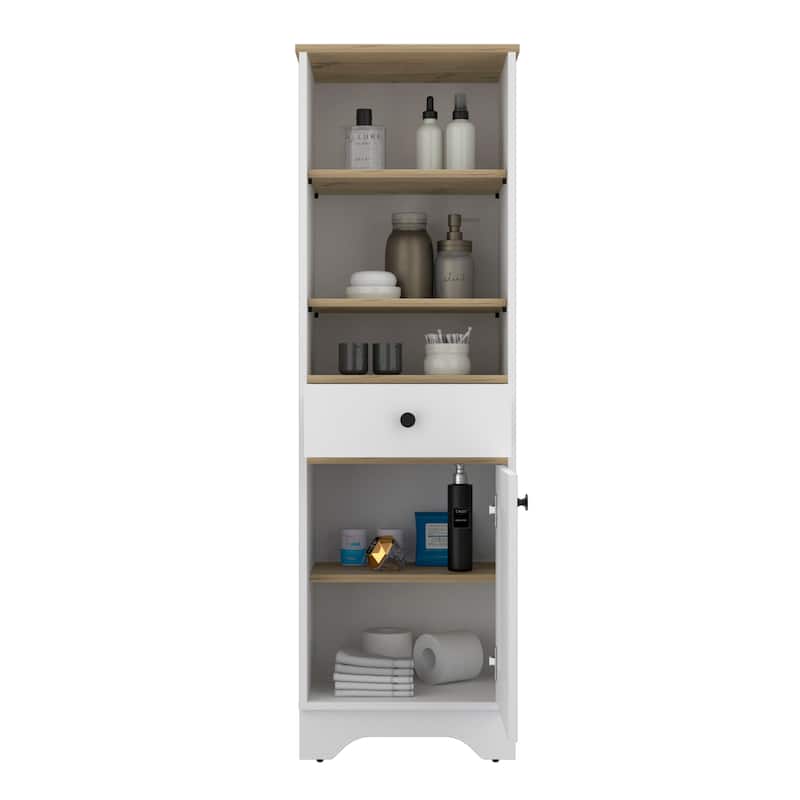 Linen Cabinet With One Drawer And One Cabinet