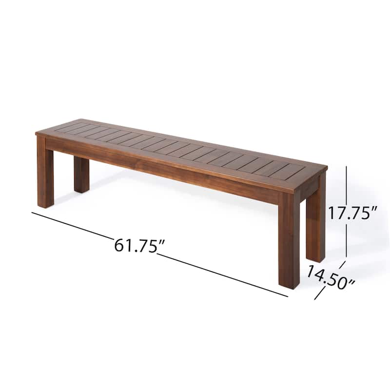 Set of 2 Simple Wooden Outdoor Bench Hallway Bench Patio Bench