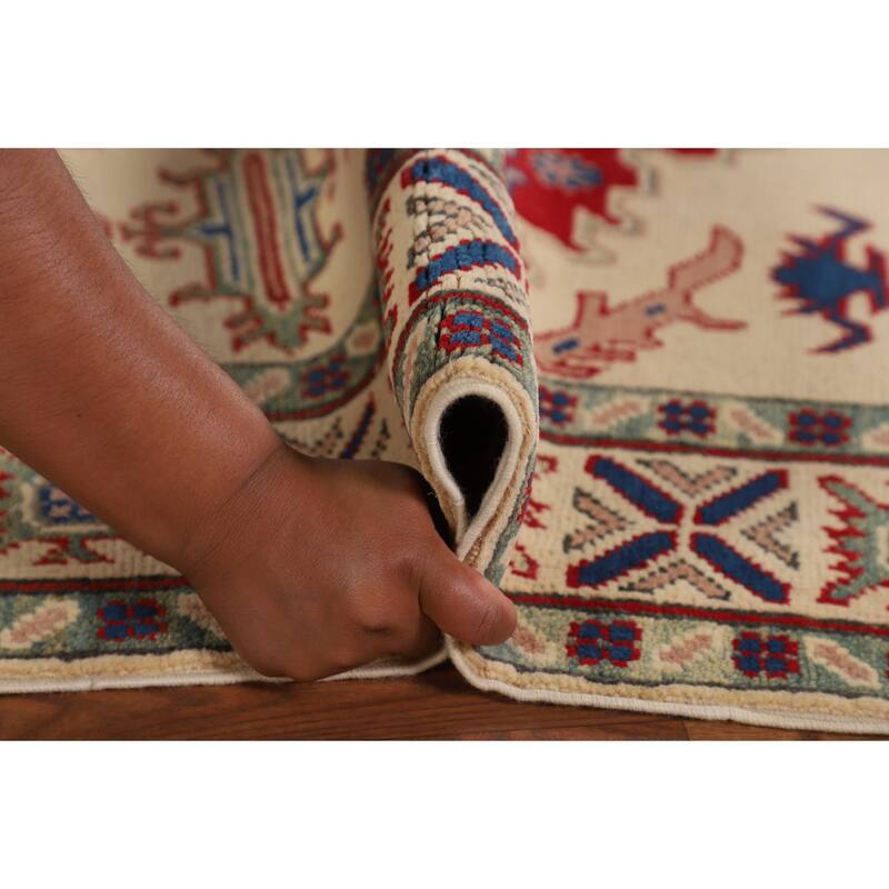 Kazak Oriental Accent Rug Hand-Knotted Wool Carpet - 3'10" x 6'1"