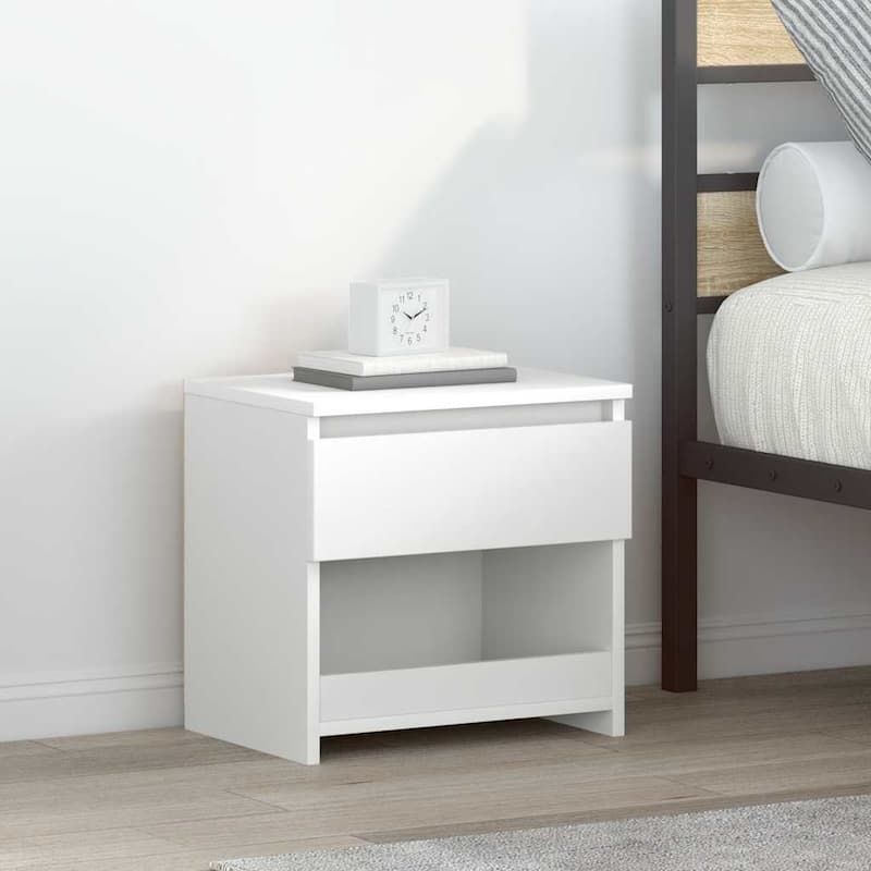 vidaXL Bedside Cabinet Engineered wood - White