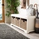 preview thumbnail 1 of 8, SAFAVIEH Lonan White 3-drawer Wicker Storage Bench - 47" W x 16.1" L x 19.9" H