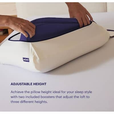 Purple - Modern Adjustable Pillow with GelFlex® Grid Cooling and Booster Layer Support - White