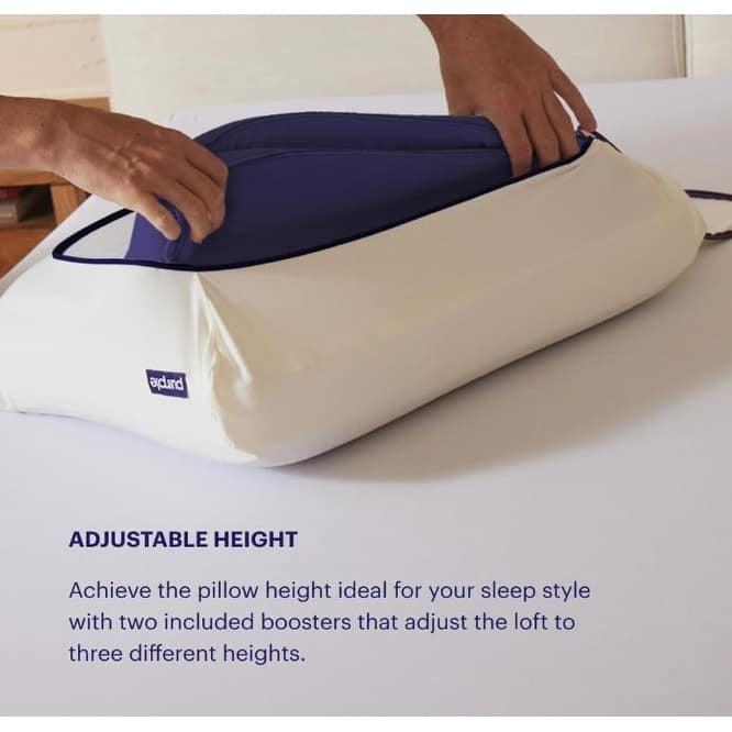 Purple - Modern Adjustable Pillow with GelFlex® Grid Cooling and Booster Layer Support - White