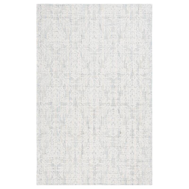 SAFAVIEH Handmade Ebony Fridbjorg Modern Wool Rug - 8' x 10' - Light Blue/Ivory