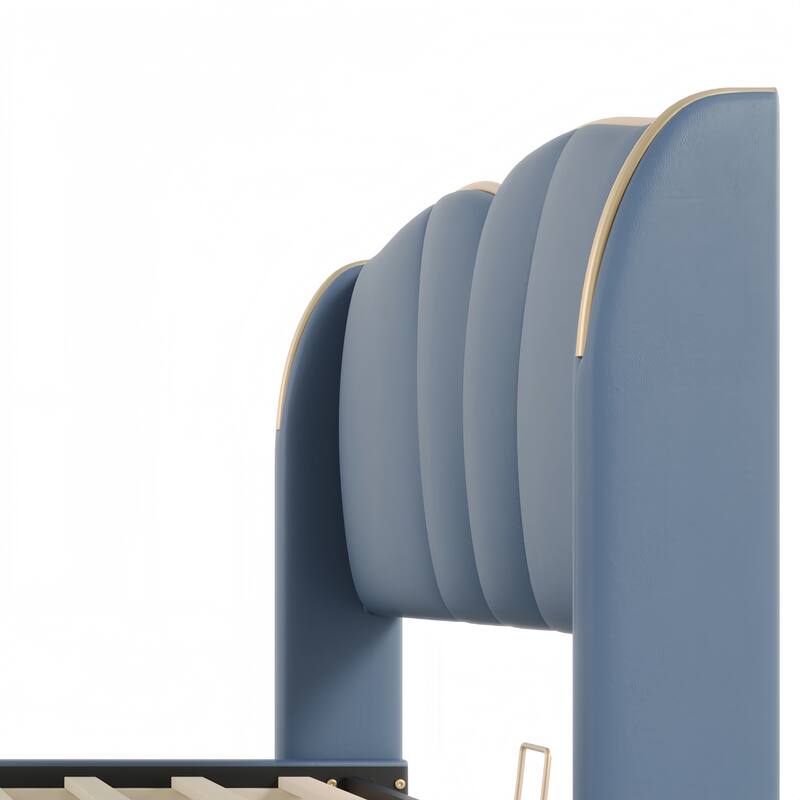 Modern Upholstered Bed Frame with Head board and Footboard