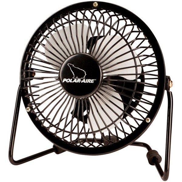 Polar-Aire VF-4USB High Velocity Floor Fan, 4", Black