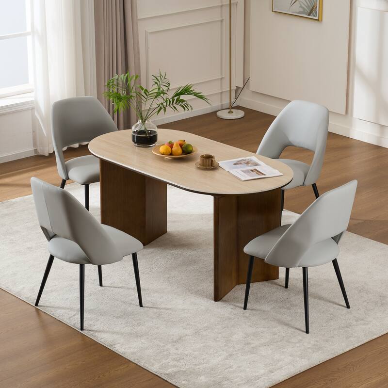 Mid-Century Modern Dining Chairs Set of 2, Upholstered Side Chairs