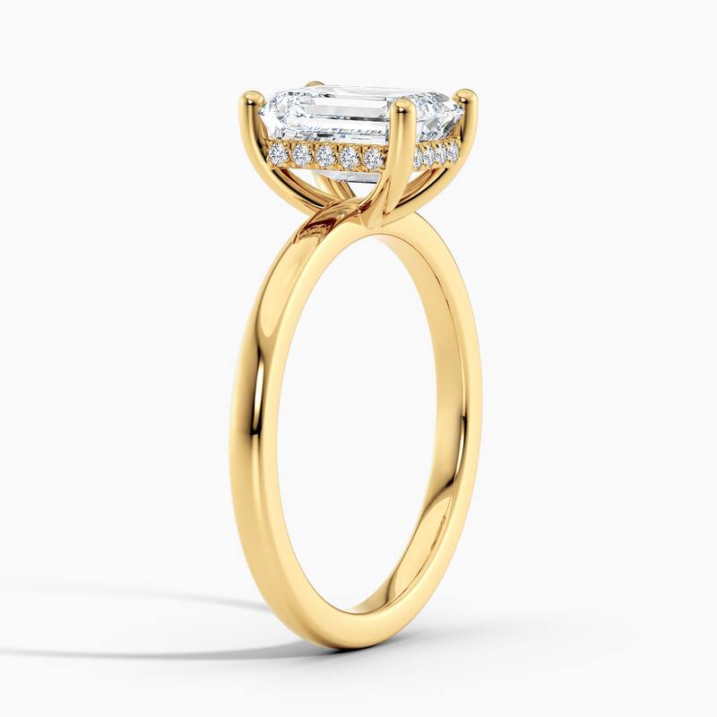 Auriya 14k Gold 1.75ctw Emerald Hidden-Halo Lab Grown Diamond Engagement Ring
