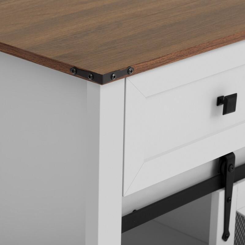 Farmhouse 55" Sideboard with 2 Sliding Barn Doors and 3 Drawers for Stylish Home Storage Solution