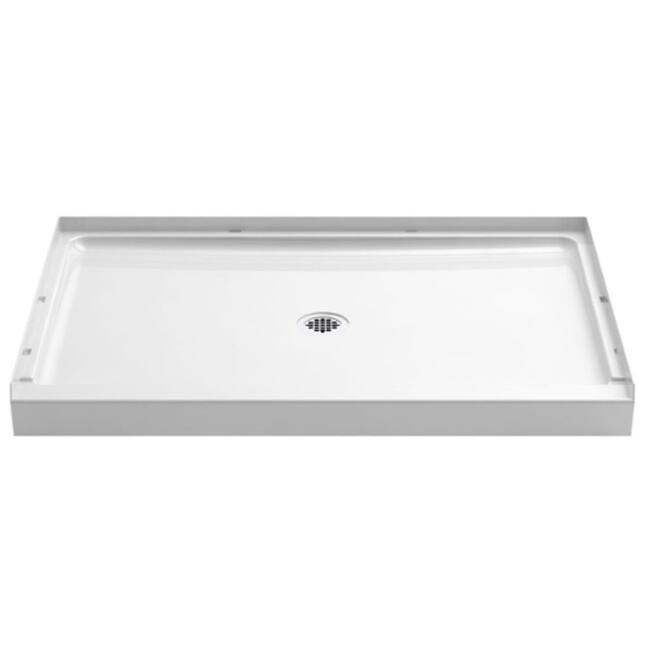 Sterling 48" x 34" Shower Base with Single Threshold and Center Drain - White