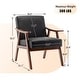 preview thumbnail 48 of 83, Homy Casa Mid-Century Modern Accent Chair, Solid Wood Frame, Extra-Thick Backrest, Wingback Lounge Chair Indoor