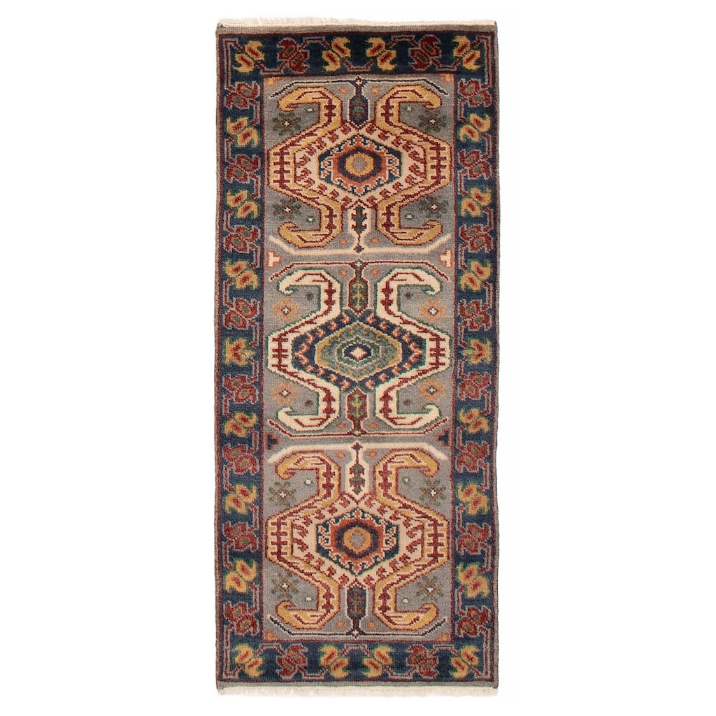 ECARPETGALLERY Hand-knotted Jules Serapi Grey Wool Rug - 2'5 x 6'0