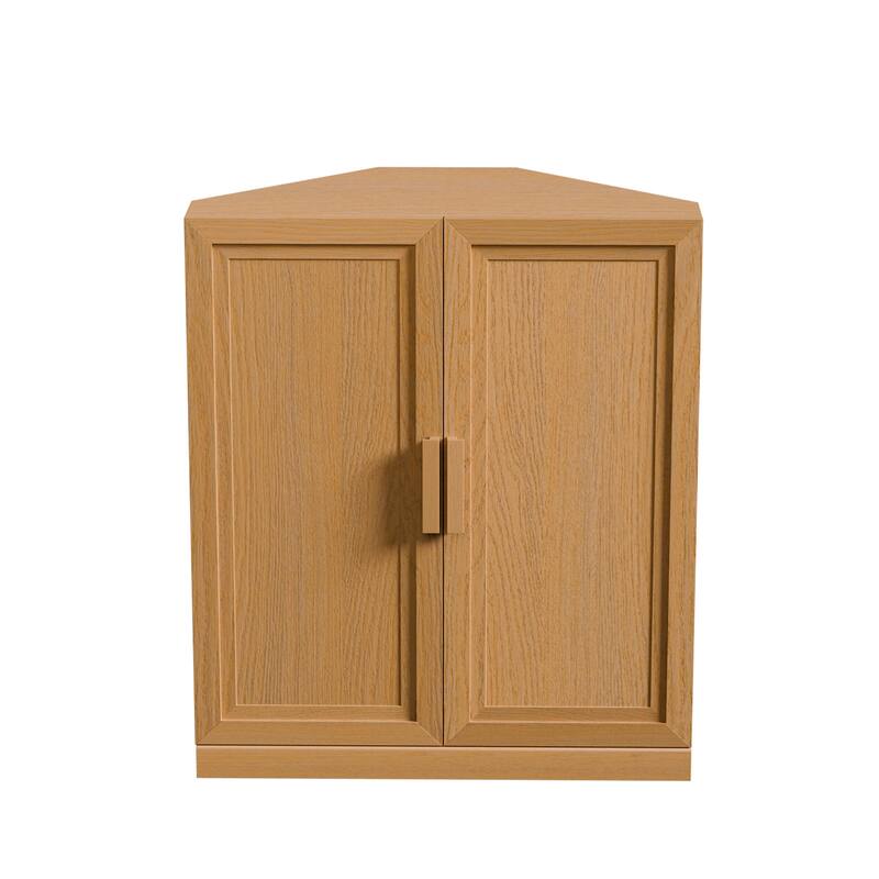 36"H Corner Sideboard Cabinet Free-Standing Corner Storage Organizer