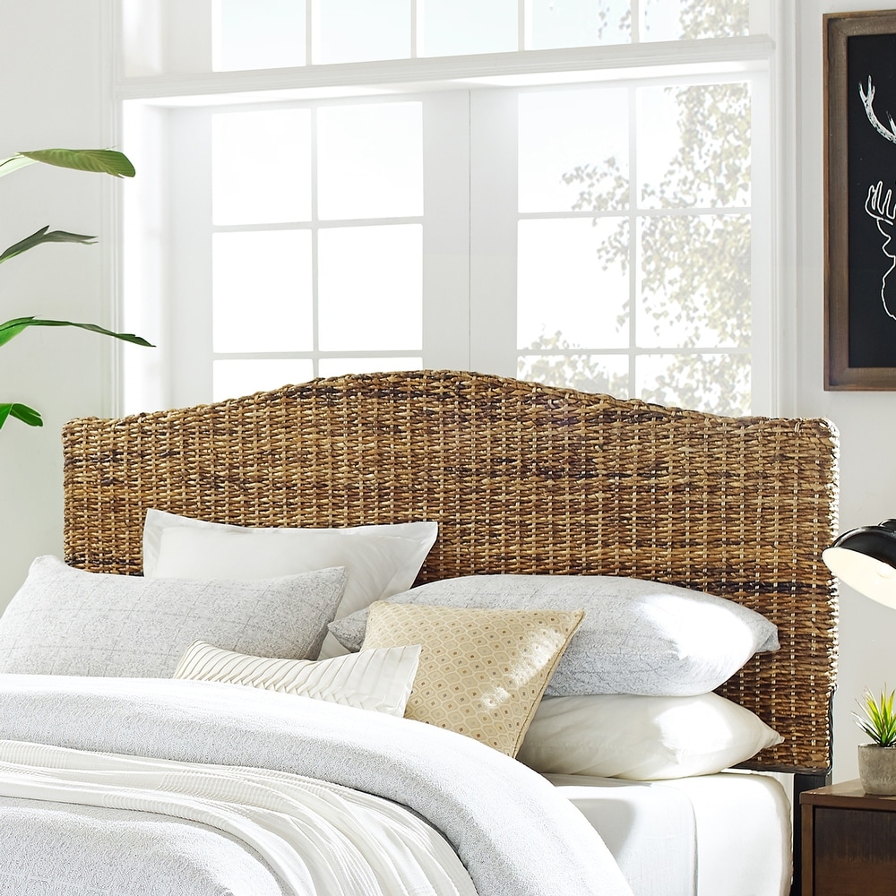 Tan wood hot sale headboard