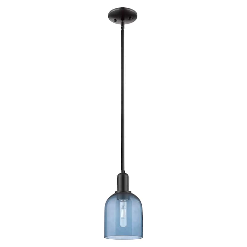 Innovations Lighting Endless Possibilities Arcadia - Bella - 1 Light 6" Stem Hung Mini Pendant - Blue/Matte Black