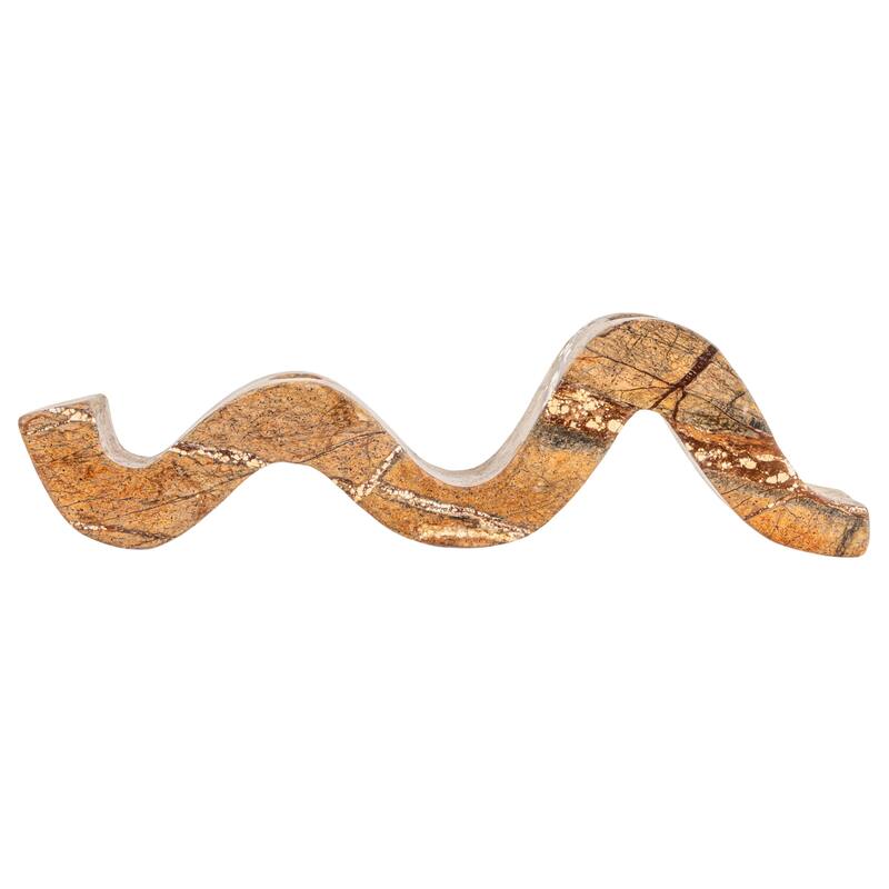 Marble Wave Double Taper Candle Holder - 14.5"L x 4.0"W x 2.0"H
