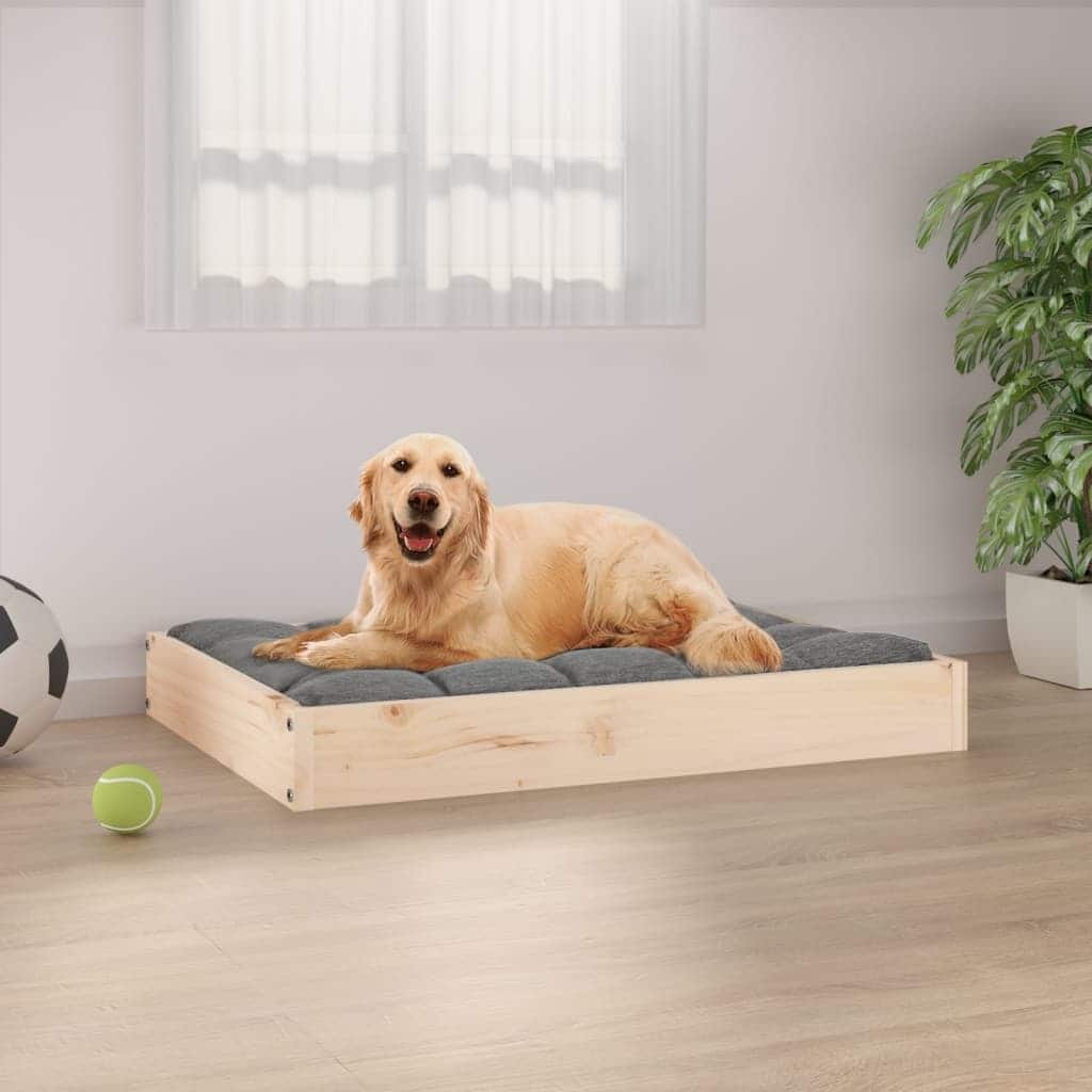 vidaXL Dog Bed Dog Sofa Bed Couch Pet Bed with Wooden Frame Solid Wood Pine - 28.1" x 21.3" x 3.5"