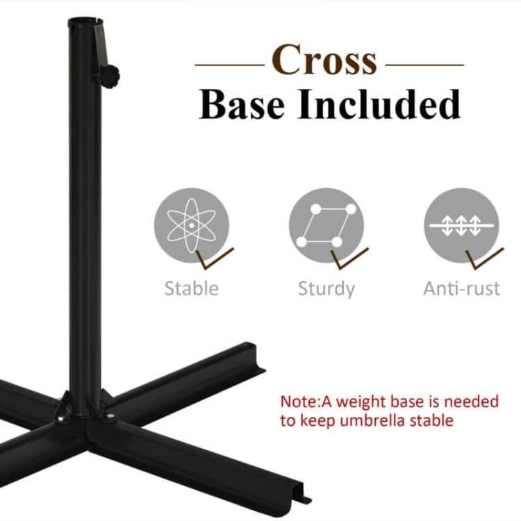 10 Foot Patio Offset Umbrella Market Hanging Umbrella for Backyard Poolside Lawn Garden