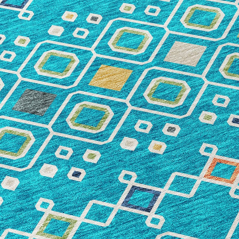 HomeRoots Geometric Modern Rectangle Outdoor Rug