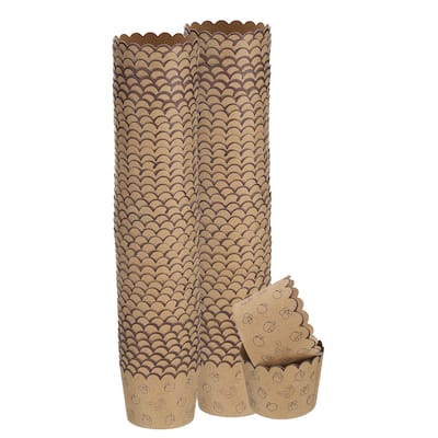 100Pcs Paper Baking Cups Brown Kraft Paper Muffins Liner Cupcake Fruit