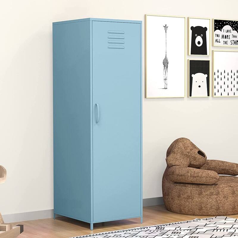 Metal Armoires Locker Cabinet for Kid with Hanging Rod and Shelves